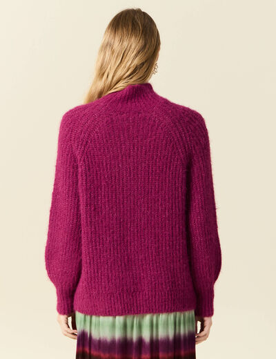 Pull manches longues prune femme