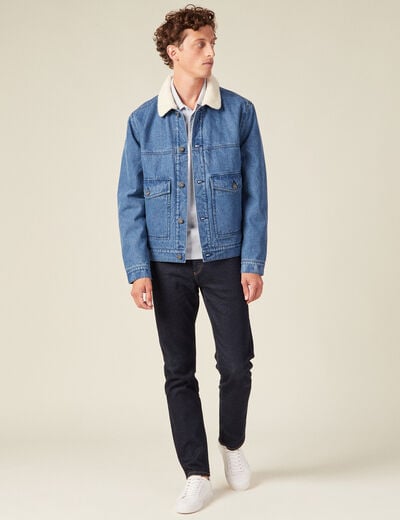 Polo manches courtes bleu clair homme