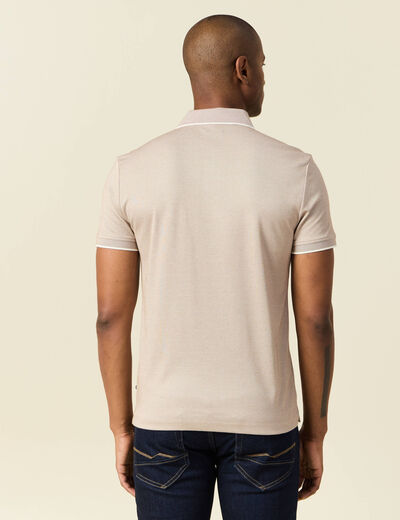 Polo manches courtes taupe homme