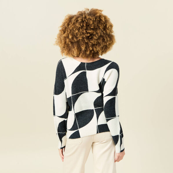 Pull manches longues noir femme