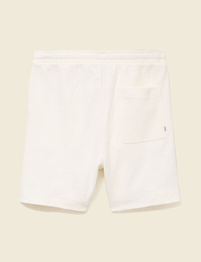 Short droit avec cordon ecru homme