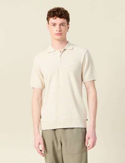 Polo manches courtes ecru homme