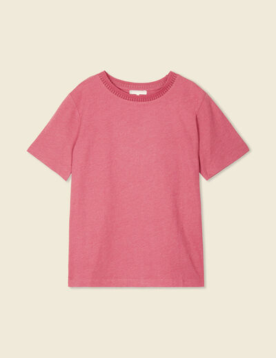 T-shirt manches courtes vieux rose femme
