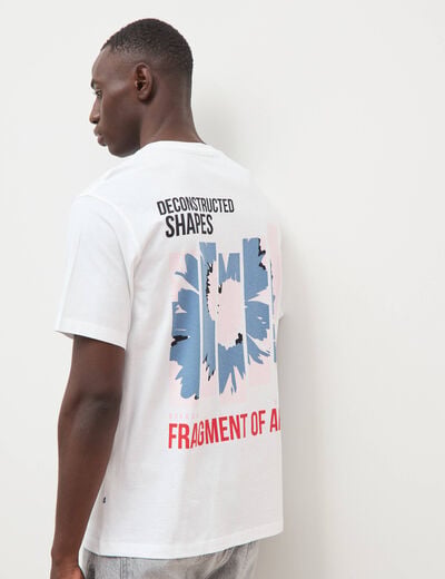 T-shirt en coton manches courtes blanc homme