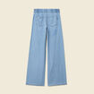 Jeans large taille standard en coton denim bleach femme