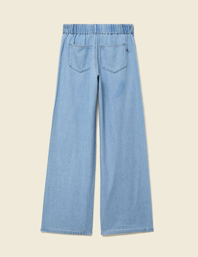 Jeans large taille standard en coton denim bleach femme