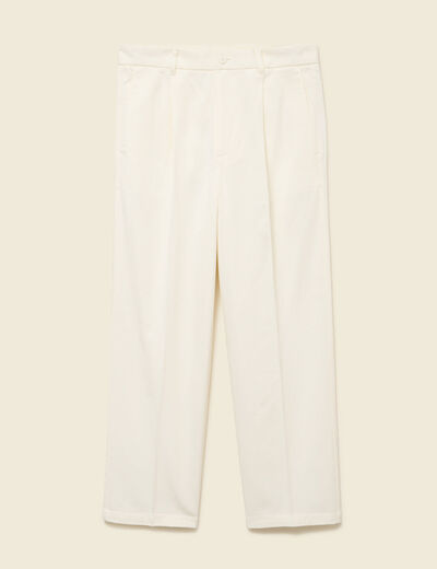 Pantalon droit longueur 32 ecru homme