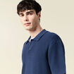 Polo cintré manches courtes bleu marine homme