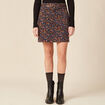 Jupe droite courte multicolore femme