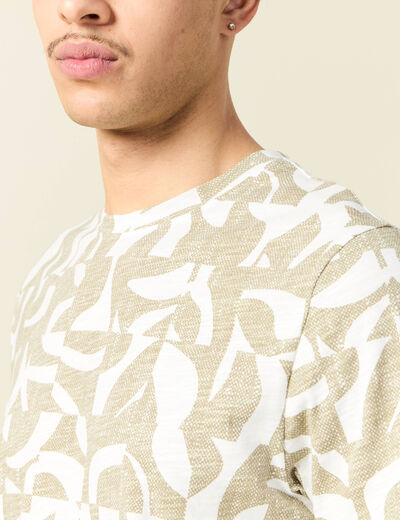 T-shirt manches courtes beige homme