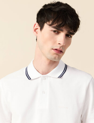 Polo éco-responsable blanc homme