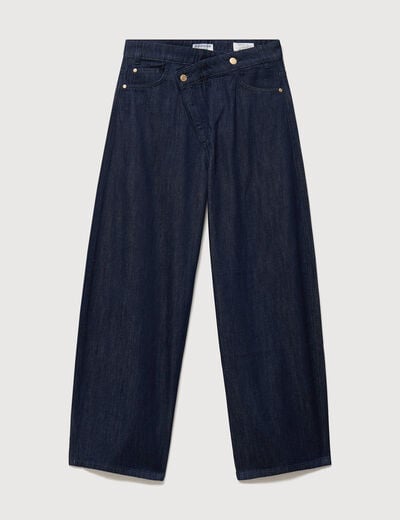 Jeans slouchy ceinture taille standard denim brut rinse femme