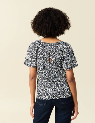 T-shirt manches courtes bleu femme