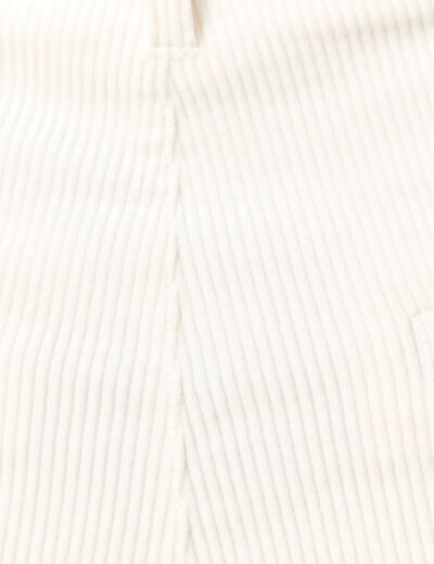 Pantalon large 7/8&egrave;me taille haute ecru femme