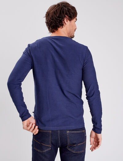 T-shirt manches longues bleu marine homme