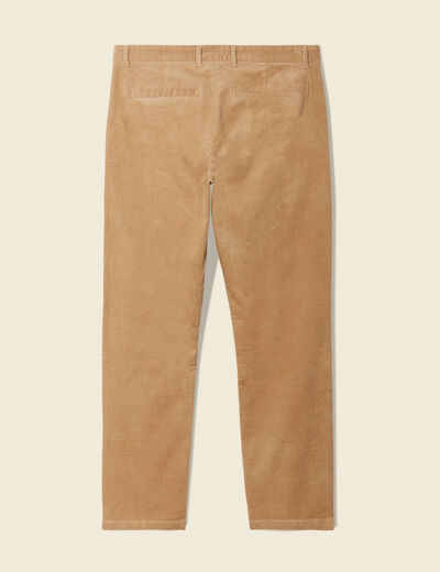 Pantalon chino tapered velours beige homme