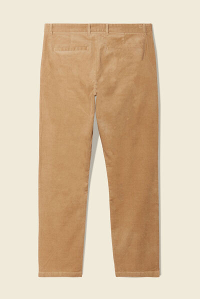 Pantalon chino tapered velours beige homme
