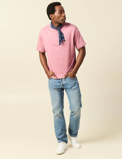 Jeans straight longueur 32 en coton denim stone homme