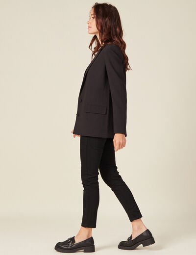 Veste esprit blazer cintrée noir femme