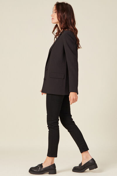 Veste esprit blazer cintrée noir femme