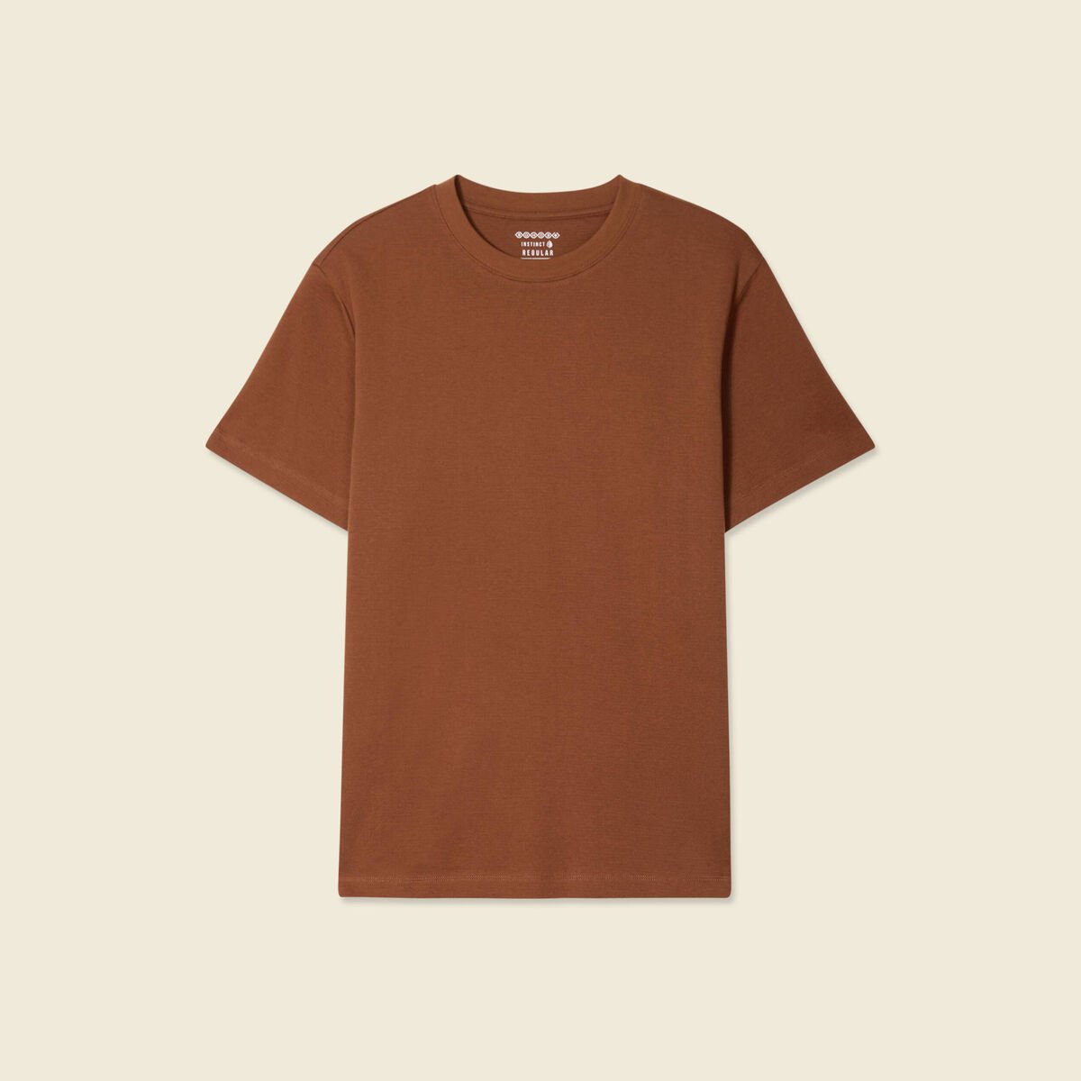 T-shirt manches courtes marron cognac homme