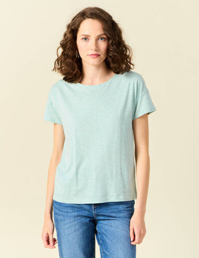 T-shirt manches courtes vert clair femme