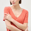 T-shirt manches courtes rouge fonc&eacute; femme