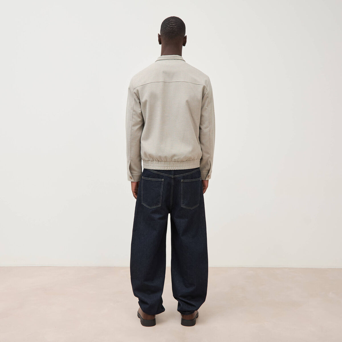 Blouson col montant manches longues gris homme