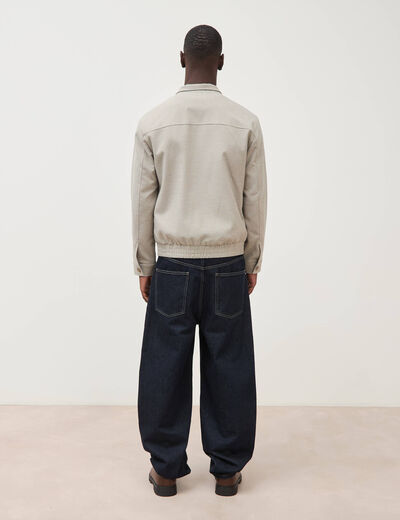 Blouson col montant manches longues gris homme