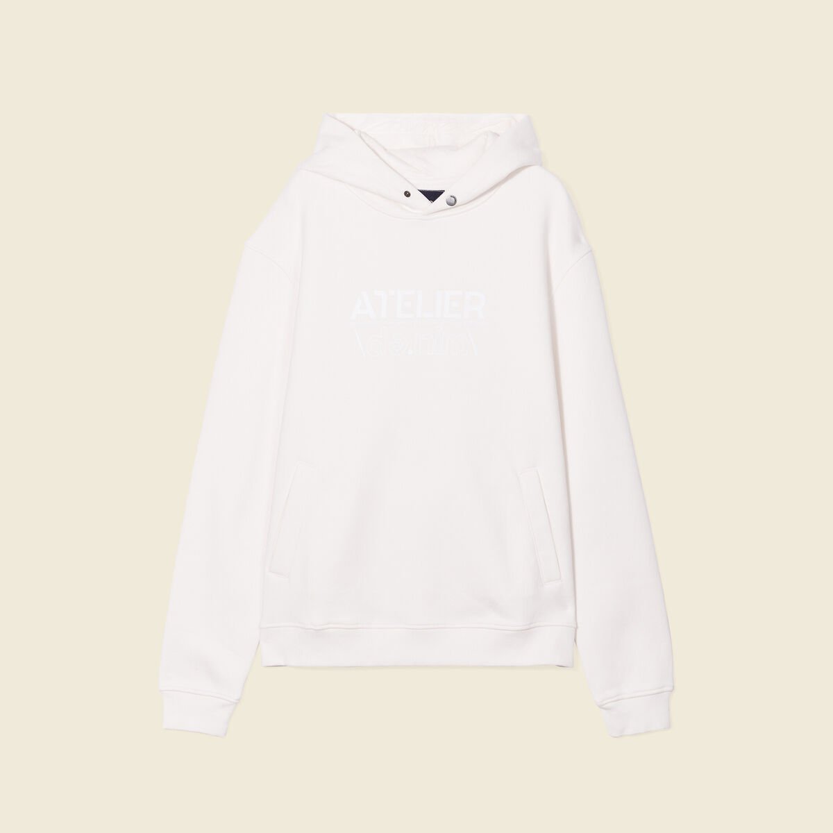 Sweat à capuche ecru homme