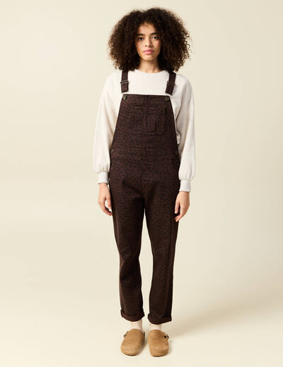 Salopette en jeans marron cognac femme