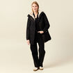 Parka droite &agrave; capuche noir femme