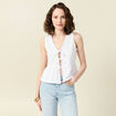 Blouse sans manches blanc femme