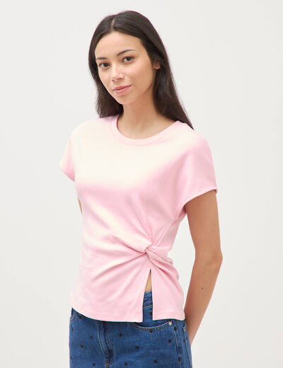 T-shirt en coton rose clair femme