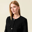 Veste manches longues en tweed noir femme