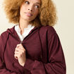 Sweat &agrave; capuche manches longues bordeaux femme