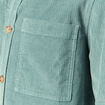 Surchemise courte droite en velours bleu gris homme