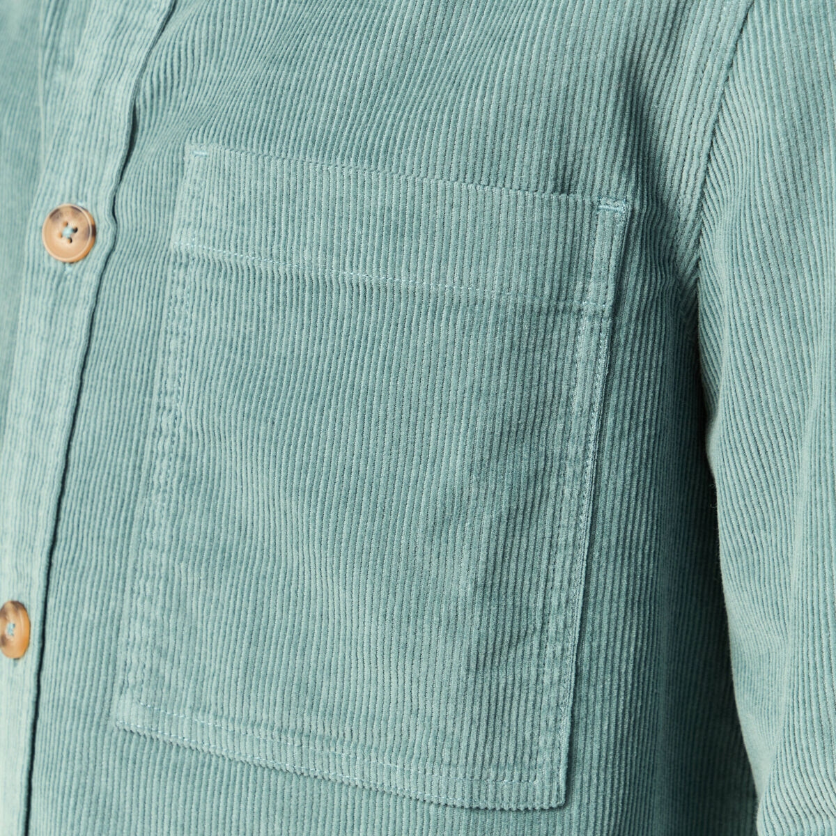 Surchemise courte droite en velours bleu gris homme