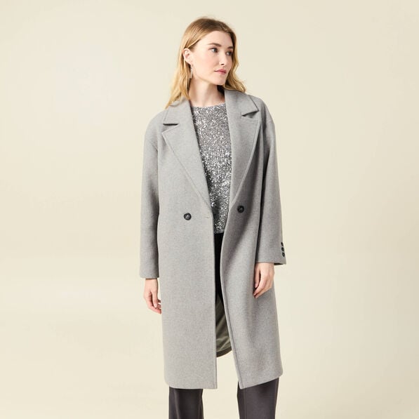 manteau oversize long gris femme Manteau oversize long gris femme
