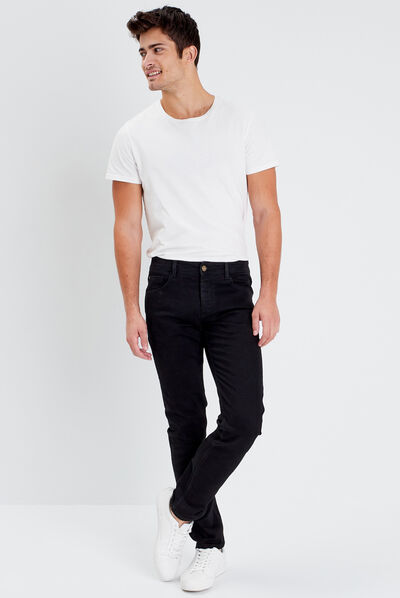 Jeans straight denim noir homme