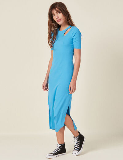 Robe longue bleu femme