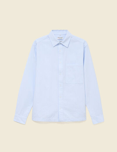 Chemise en coton manches longues bleu ciel homme