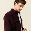 Chemise col classique manches longues bordeaux homme