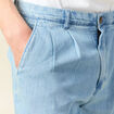 Bermuda droit avec pinces bleu gris homme