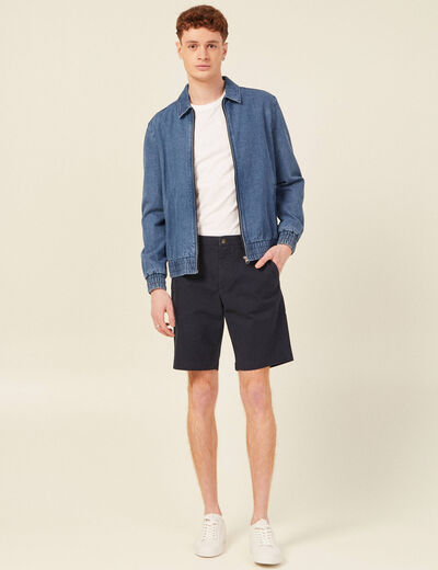 Bermuda droit éco-responsable bleu marine homme