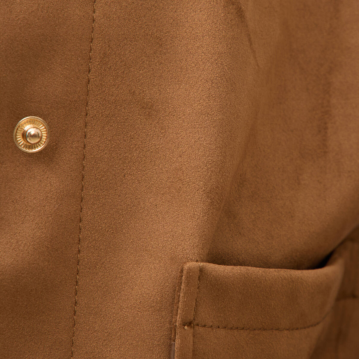 Blouson manches longues col classique marron femme