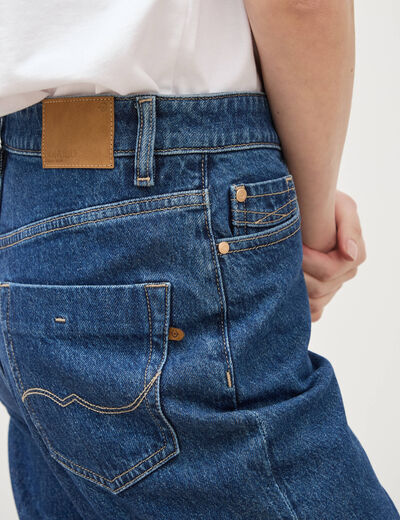 Jeans mom 7/8&egrave;me bleu clair femme