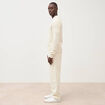 Pull col rond manches longues en coton ecru homme