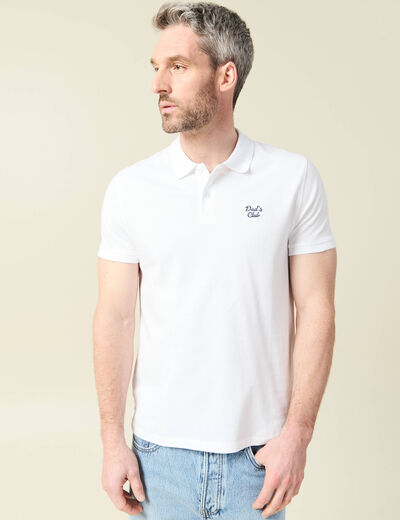 Polo manches courtes blanc homme