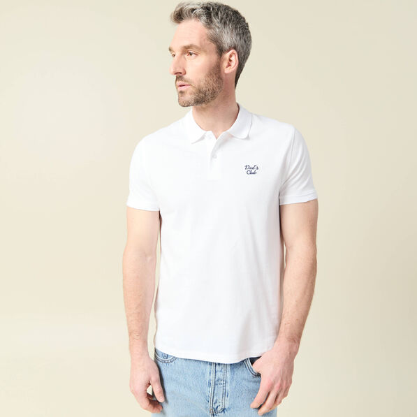 Polo manches courtes blanc homme